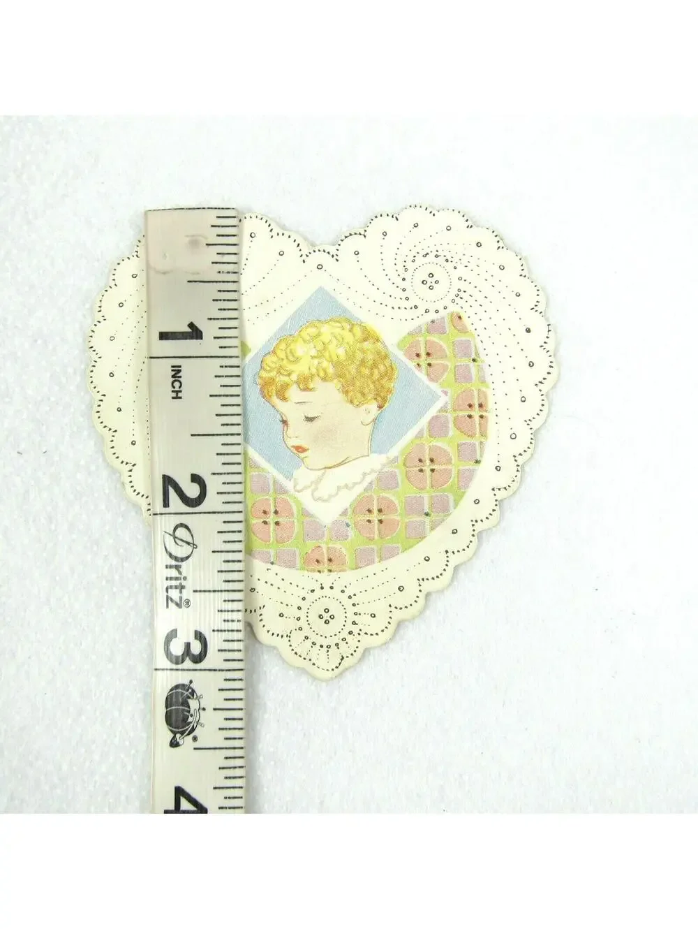 Vintage Valentine Card 1920s Cut-Out Heart Blonde Child Carrington Chicago USA